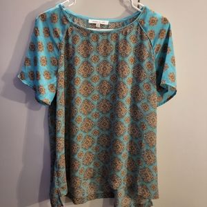 Rose & Olive Womans XL Blue Top